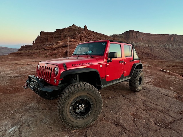 Jeep at Hurrah Pass near Moab Utah